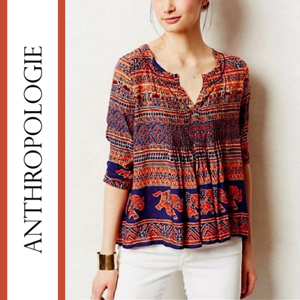 Anthro/Vanessa Virginia | 'Mahdia' Elephant Printed Top